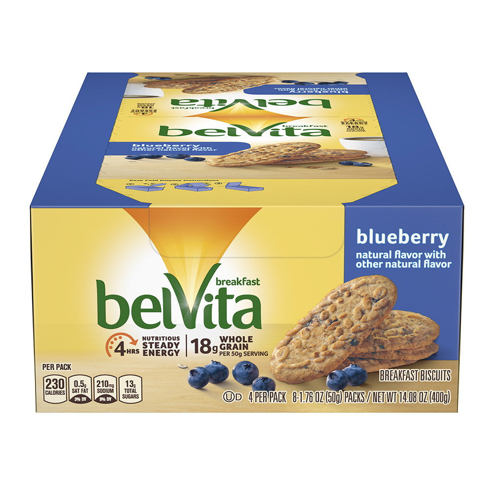 Belvita Blueberry Natural Flavor Crunchy Breakfast Biscuits, 14.1 Oz, 8 Pack
